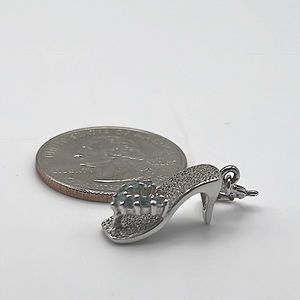 925 Sterling Silver High Heel Charm with Blue Topaz Swarovski Crystal Accents
